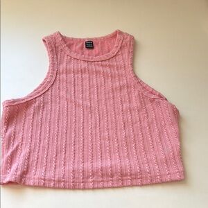 Pink Sleeveless Knit Top from SHEIN